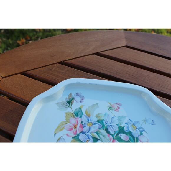 Floral Arrangement MetalTray / Beige Tray / Colorful Flower Tin Tray - Picture 4 of 5